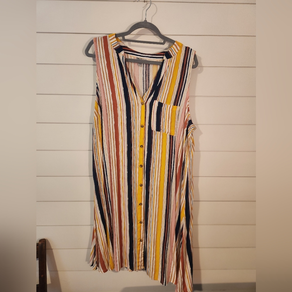 J for Justify Sleeveless Shirt Dress 2X